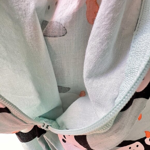 IKEA Blavingad Twin Duvet Cover & Pillowcase Set Penguin Light Turquoise Orange - Picture 7 of 16